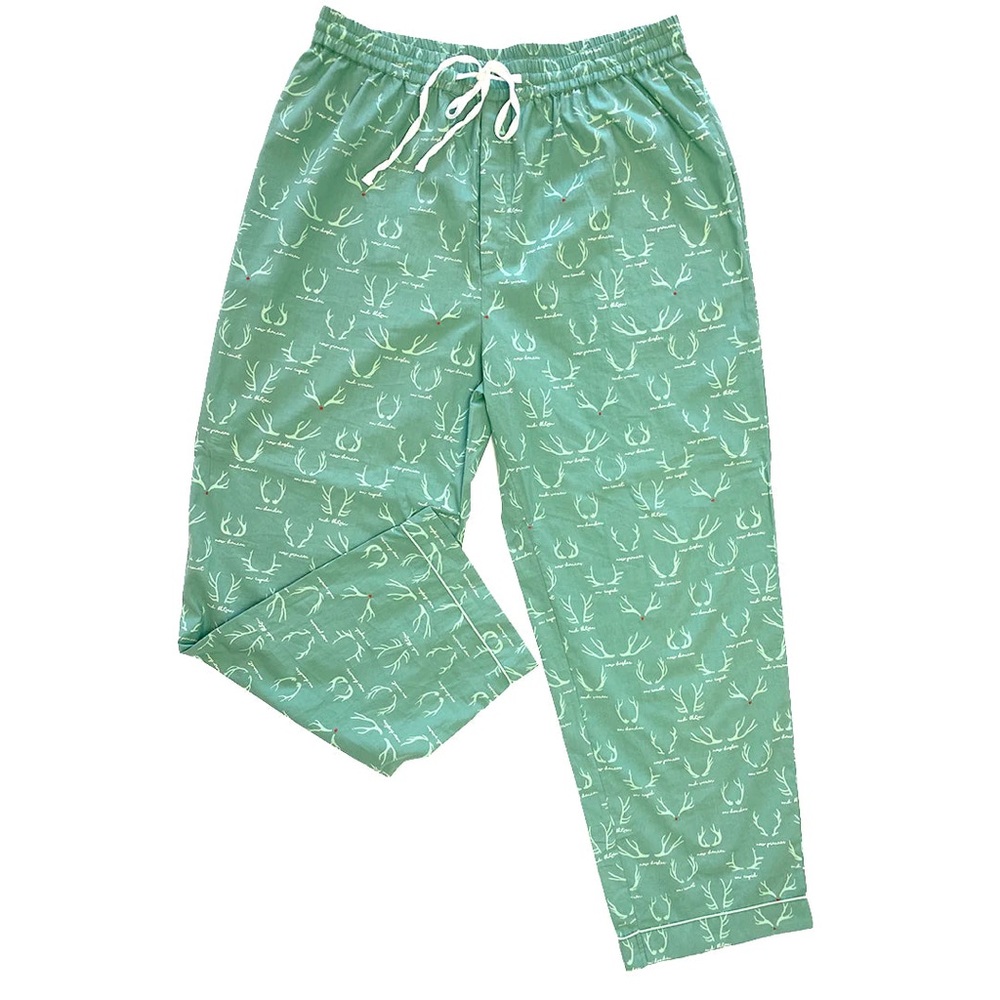 Dear Georgie Reindeer Games PJ Pants Wintergreen Christmas Pajamas Kids 8/9